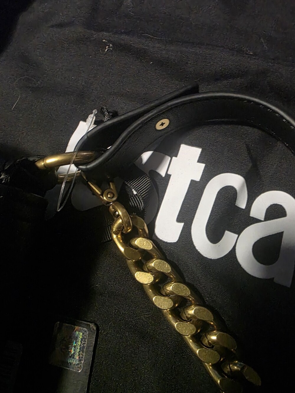NWT Just Cavalli Black Tiger Head Plaque Convertible Crossbody Clutch Gold Chain - Picture 16 of 16